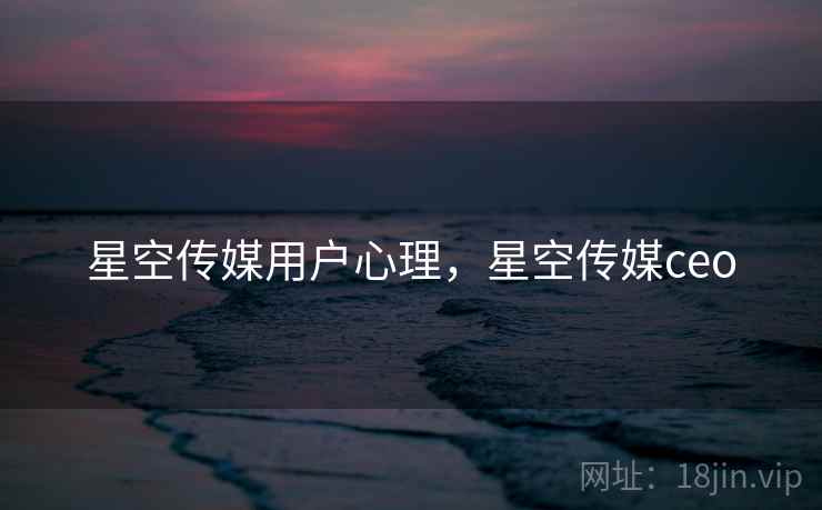星空传媒用户心理，星空传媒ceo
