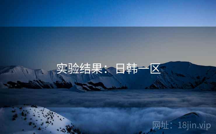实验结果：日韩一区