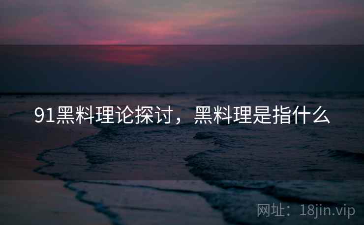 91黑料理论探讨，黑料理是指什么
